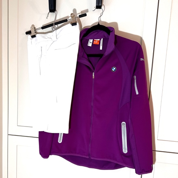 Puma BMW Athletics Windstopper Soft Shell Jacket Golf Violet; Women's Medium (8) - Picture 2 of 6